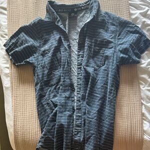 Men's Navy Striped Casual Shirt